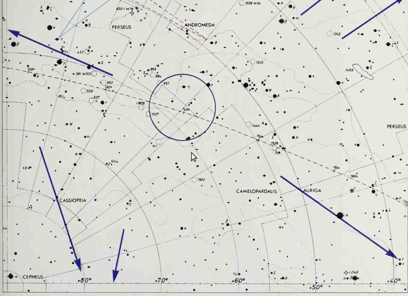 Meteoros - registo num mapa