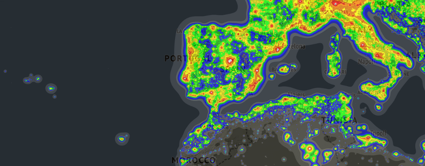 Mapa Poluio Luminosa