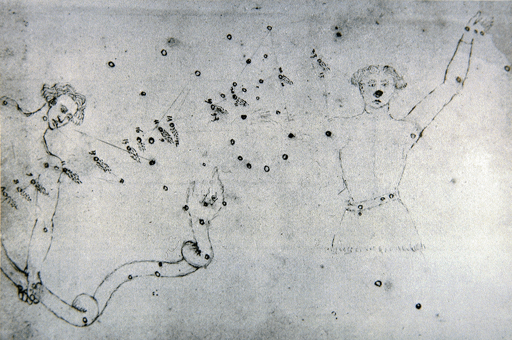 Toscanelli - mapa com posi��es cometa 1449
